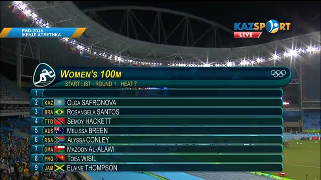 ‪Ольга Сафронова 100 метрге жүгіруден Олимпиада ойындарының жартылай финалына өте алмады